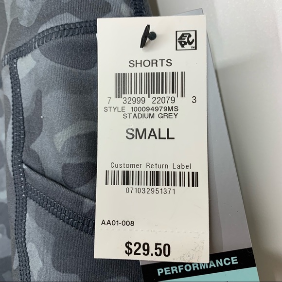 Ideology Camo Print Athletic Bike Shorts In Stadium Gray Nwt Size Small - Picture 9 of 14